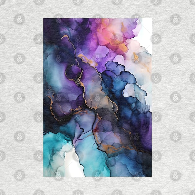 Galactic Glow - Abstract Alcohol Ink Art by inkvestor